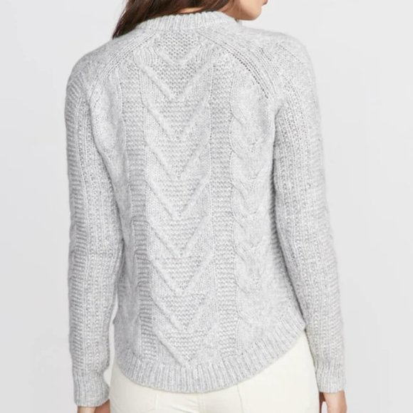 Marine Layer Dani Cableknit Wool Alpaca Crewneck Sweater - Picture 2 of 8